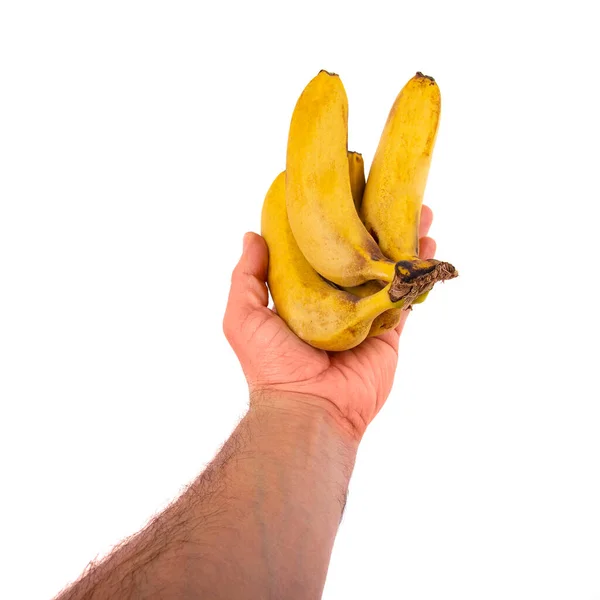 Hand Holding Banana Isolated White Background — Stock Photo, Image