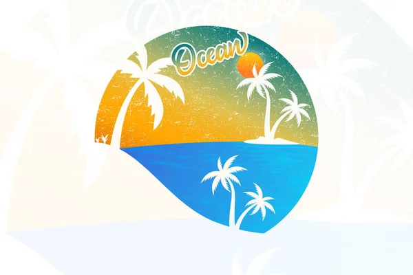 Ocean Beach Shirt Design — Stock Vector
