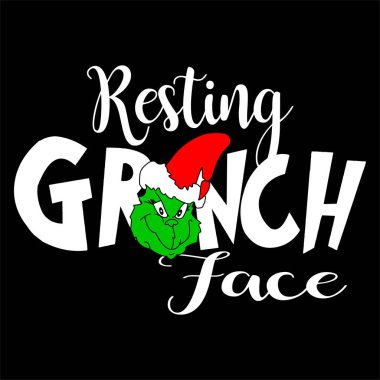 Noel için dinlenen Grinch Surat ifade vektörü.