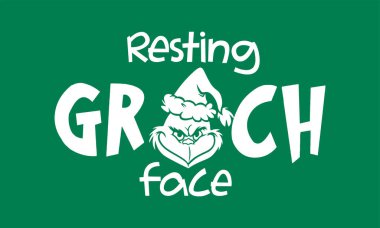 Noel için dinlenen Grinch Surat ifade vektörü