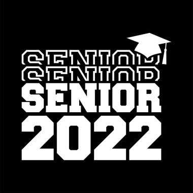 Son sınıf 2022 Vektör, T-shirt Tasarımı Karanlık Arkaplan