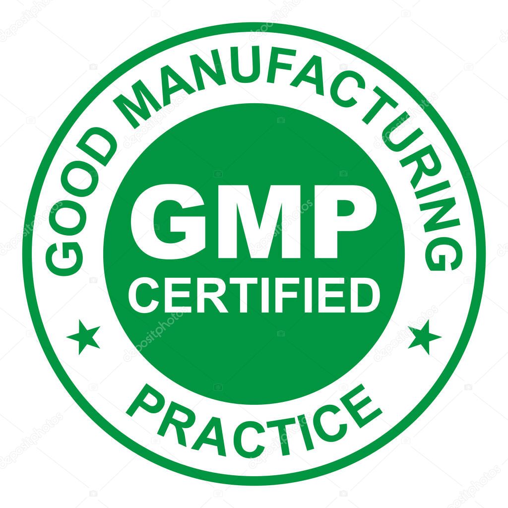 GMP (Good Manufacturing Practice) certified round stamp Vector