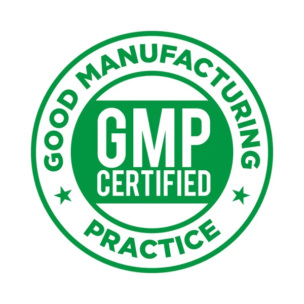 Vector Sello Redondo Certificado Gmp Good Manufacturing Practice — Archivo Imágenes Vectoriales