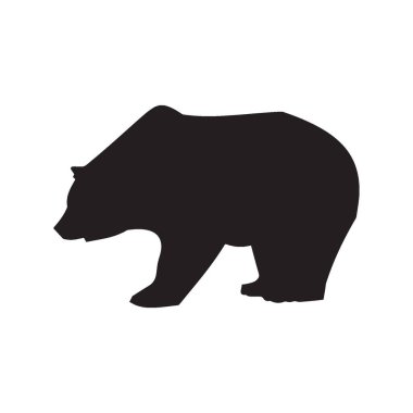 bear vector silhouette white background 