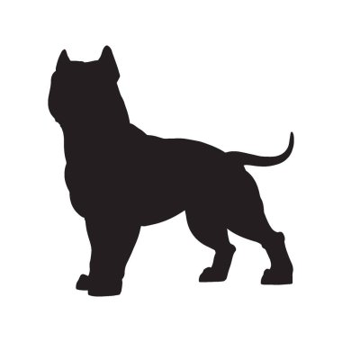silhouette of pitbull vector white background 