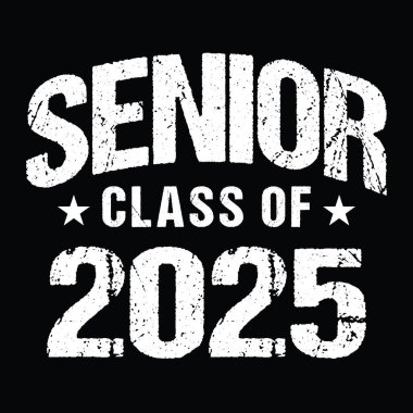 Senior Class Of 2025 Vector, T shirt Design Dark Background