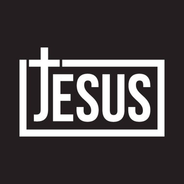 Jesus Text Cross T Shirt Design Vector Black Background