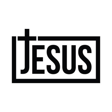Jesus Text Cross T Shirt Design Vector Black Background