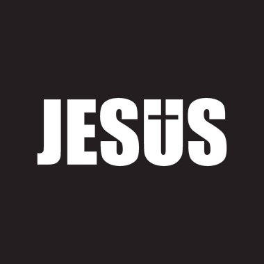 Jesus Text Cross T Shirt Design Vector Black Background