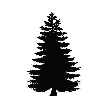 Beyaz arkaplanda ağaç silueti izole edildi