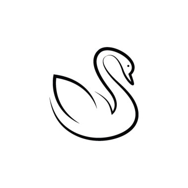 black swan logo icon vector, trendy minimalistic logo