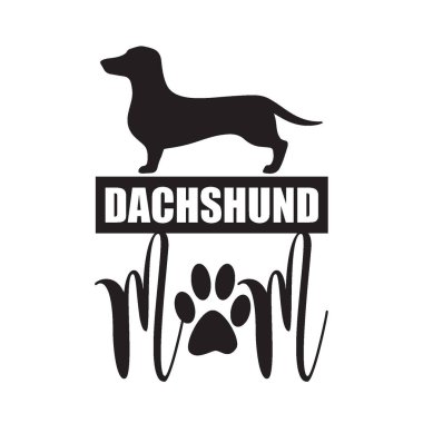 Dachshund Mom tshirt design vector with dog silhouette