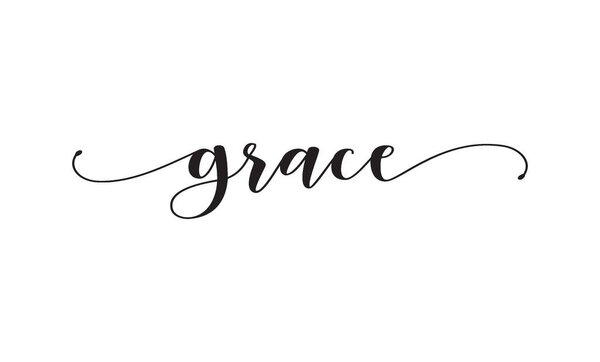 grace calligraphy text with swashes vector 