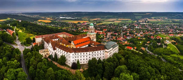 Pannonhalma Hungary Aerial Panoramic View Beautiful Millenary Benedictine Abbey Pannonhalma — стокове фото