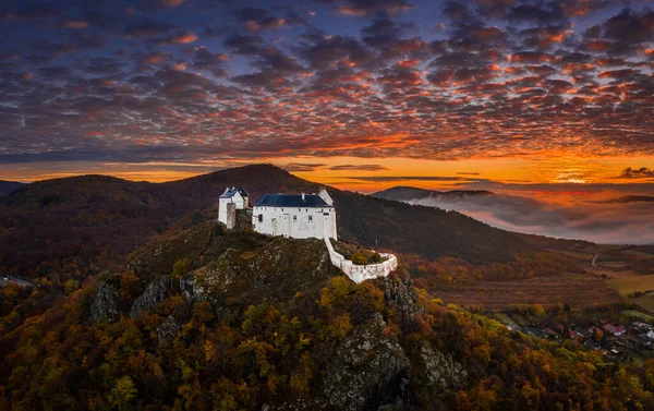 Фузер Венгрия Воздушный Вид Красивый Замок Фузер Fuzeri Var Удивительным — стоковое фото