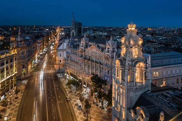 Budapest Hungary Aerial View Ferenciek Tere Square Franciscans Dusk View — Stock Fotó