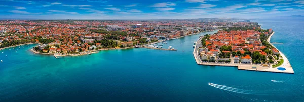 Zadar Κροατία Αεροφωτογραφία Της Παλιάς Πόλης Zadar Δίπλα Στην Αδριατική — Φωτογραφία Αρχείου