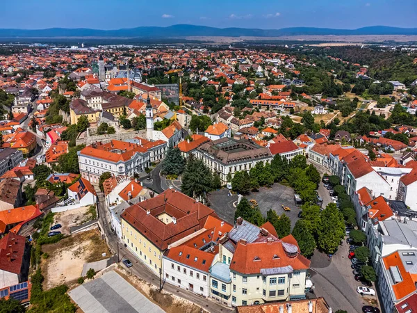 Veszprem Hungary Aerial Panoramic View Castle District Veszprem City Hall — Stockfoto