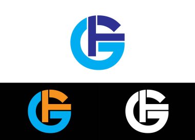 Initial Letter GF Logo or Icon Design Vector Image Template