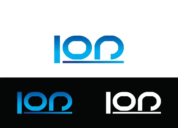 İlk Harf ION Logosu veya Simge Tasarım Vektör Şablonu