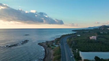 Traffic on the beach Aerial View 4 K