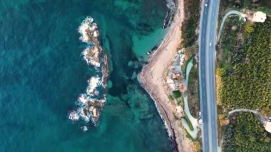 Beautiful beach in Turkey Alanya Aerial View 4 K