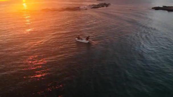 Fishing Shore Sea Aerial View — Stok video