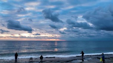 Cloudy Blue Sunset at Sea Turkey Alanya 4 K