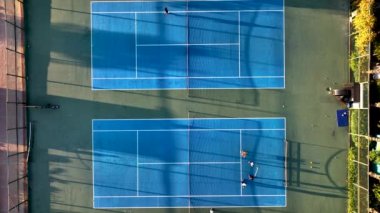 Tennis court Aerial View 4 K Alanya Turkey
