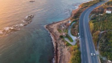 Traffic on the beach Aerial View 4 K