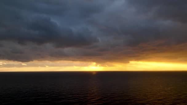 Cloudy Sunset Sea — Stockvideo