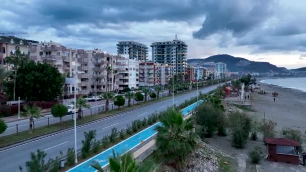 Traffic Beach Aerial View — 图库视频影像