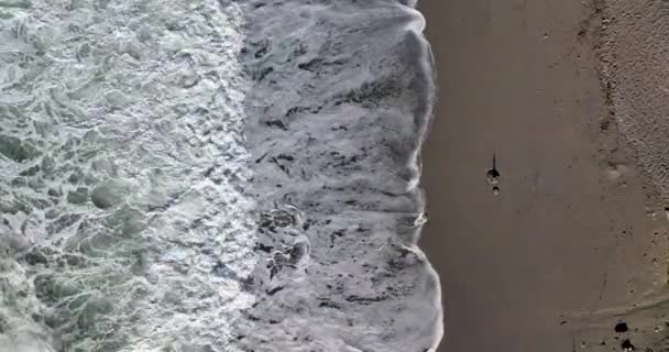 Storm Sea Filmed Drone Sunset — Vídeo de Stock