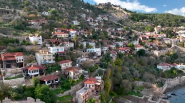 Alanya Castle Alanya Kalesi Aerial View of Mountain and City Turkey