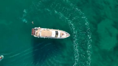 sea filmed on a drone in the sunset