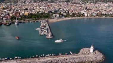 sea filmed on a drone in the sunset