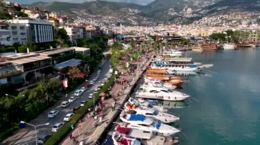 sea filmed on a drone in the sunset