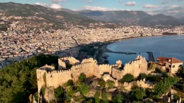 Alanya Castle Alanya Kalesi Aerial View of Mountain and City Turkey