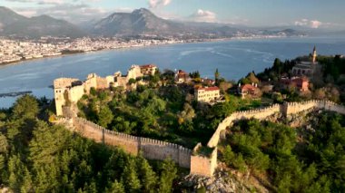 Alanya Castle Alanya Kalesi Aerial View of Mountain and City Turkey