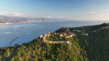 Alanya Castle Alanya Kalesi Aerial View of Mountain and City Turkey