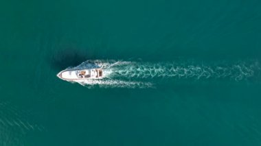 sea filmed on a drone in the sunset