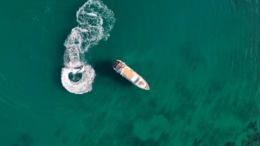 Jet ski rides around the yacht