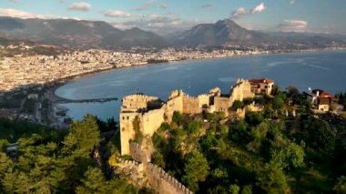 Alanya Castle Alanya Kalesi Aerial View of Mountain and City Turkey