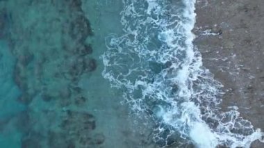 sea filmed on a drone in the sunset