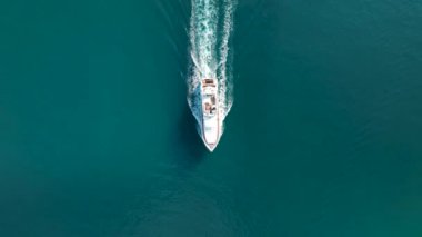 sea filmed on a drone in the sunset