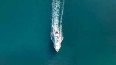 sea filmed on a drone in the sunset