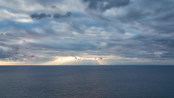 Cloudy Sunset Sea — Stockvideo