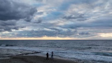 Cloudy sunset at sea