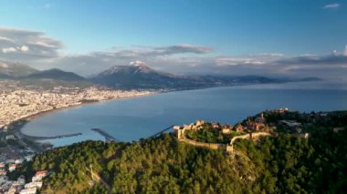 Alanya Castle Alanya Kalesi Aerial View of Mountain and City Turkey