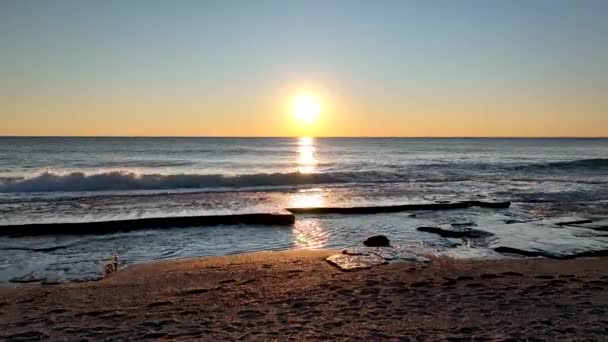Sea Filmed Drone Sunset — Stok video
